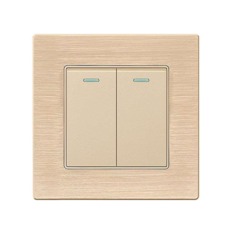 Aluminium Switch F71A-2 Gang 2 Way switch-Gold